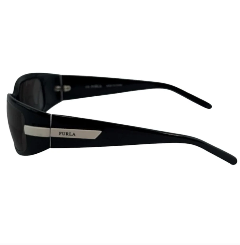 Furla Glossy Black Sunglasses with Case (EUC)